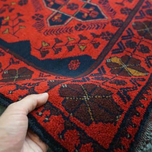 120×78cm【アフガニスタン手織り絨毯 カールモハメディ】ペルシャ絨毯 120×78cm【アフガニスタン手織り絨毯 カールモハメディ