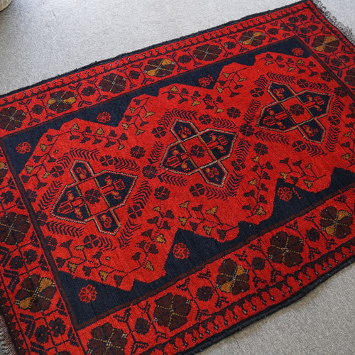 120×78cm【アフガニスタン手織り絨毯 カールモハメディ】ペルシャ絨毯 120×78cm【アフガニスタン手織り絨毯 カールモハメディ