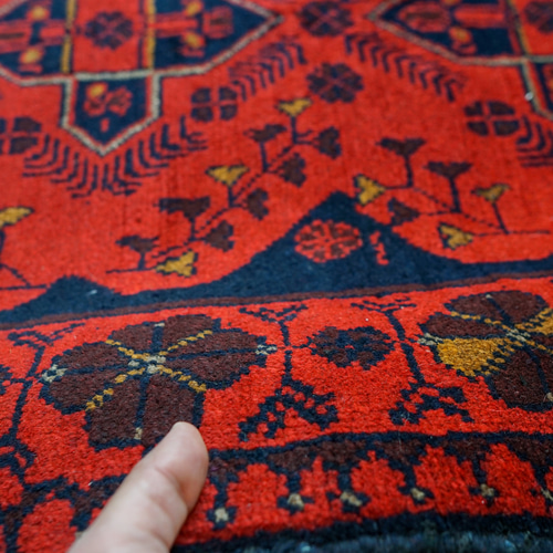 120×78cm【アフガニスタン手織り絨毯 カールモハメディ】ペルシャ絨毯