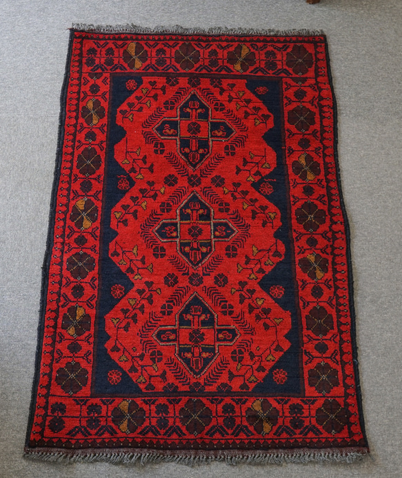 120×78cm【アフガニスタン手織り絨毯 カールモハメディ】ペルシャ絨毯 120×78cm【アフガニスタン手織り絨毯 カールモハメディ