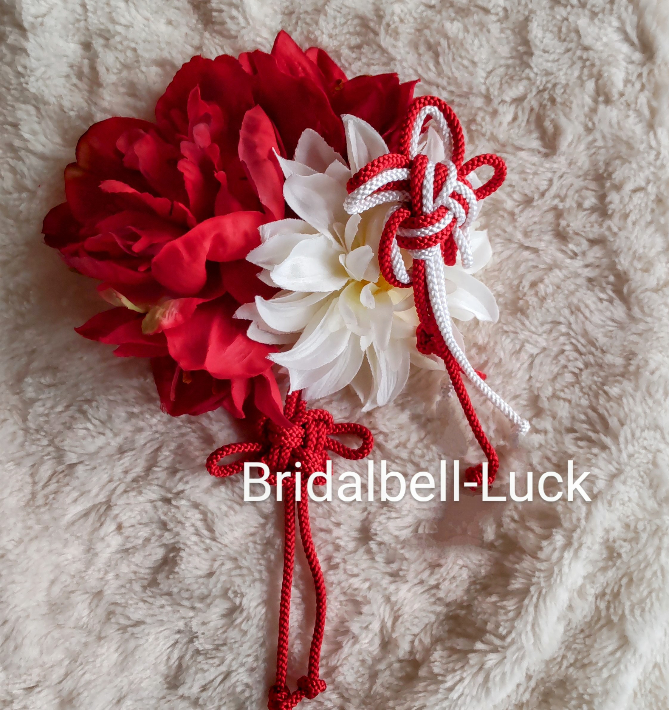 造花髪飾り　ピオニー　アマリリス　ダリア　結び