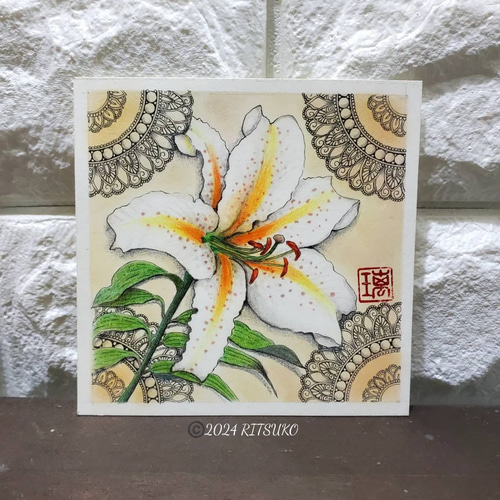 原画 1点もの 額装付き ボールペン画 ボールペンアート 色鉛筆画 日本