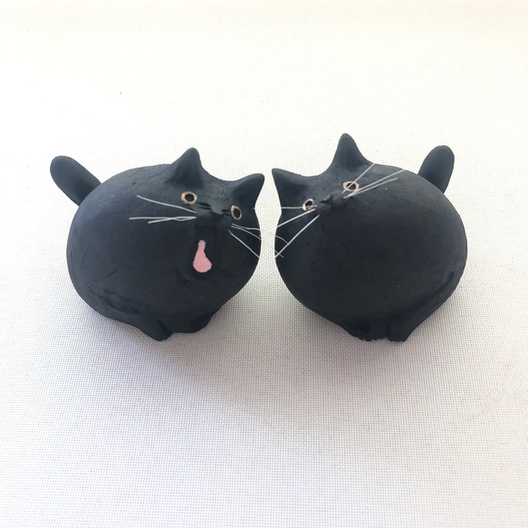 [受注制作]　あ〜。うん。猫（素焼きの猫　置物） 4枚目の画像
