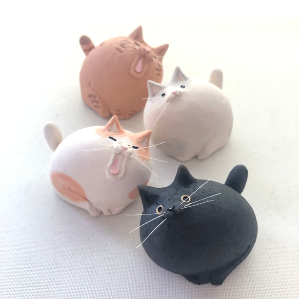 [受注制作]　あ〜。うん。猫（素焼きの猫　置物） 16枚目の画像