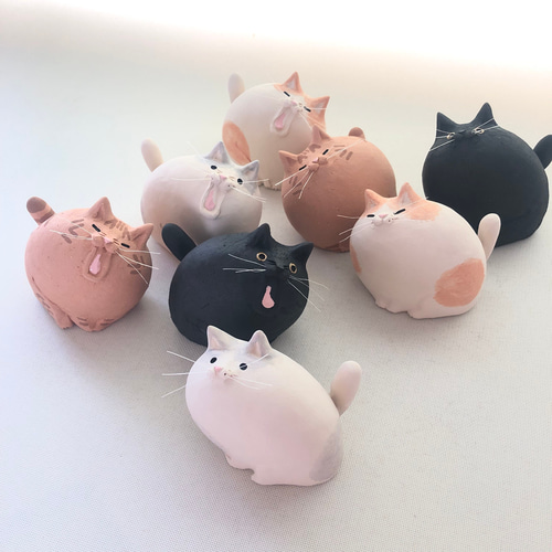 受注制作] あ〜。うん。猫（素焼きの猫 置物） その他置物 okara.bo