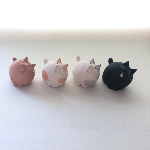 【夕立窯】猫　ネコ　ねこ　置物　　手作り　受注生産品　舌出し可愛い 夕立窯】猫 ネコ ねこ 置物 手作り 受注生産品 舌出し可愛い 夕立窯