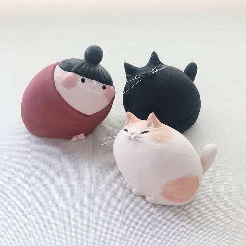 受注制作] あ〜。うん。猫（素焼きの猫 置物） その他置物 okara.bo