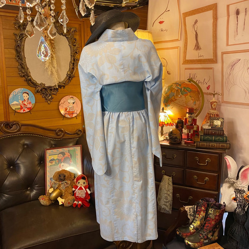 和洋折衷 浴衣 リメイク ワンピース ドレス 帯サッシュベルト 和洋折衷 浴衣 リメイク ワンピース ドレス 帯サッシュベルト