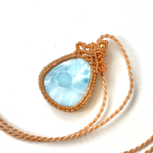 優しいお守り♪ラリマーの天然石マクラメネックレス ネックレス