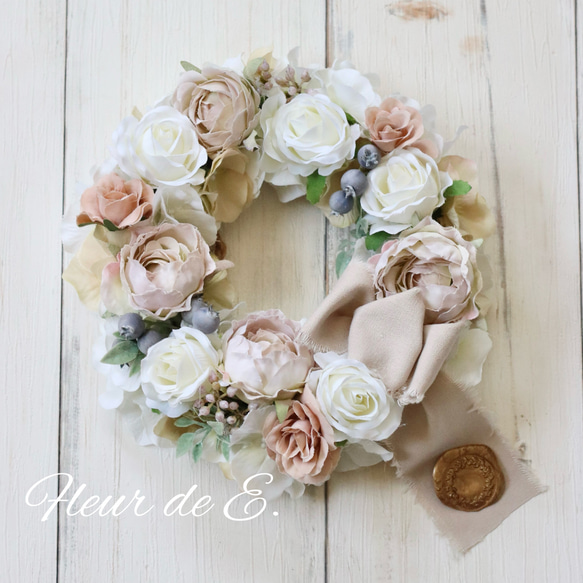 アーティフィシャルフラワー リース 20センチ リース Fleur de E
