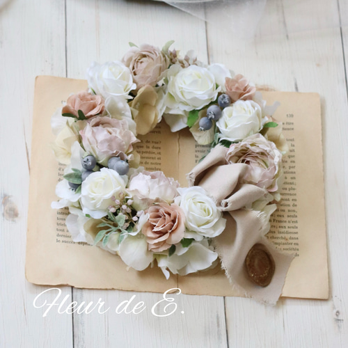 アーティフィシャルフラワー リース 20センチ リース Fleur de E