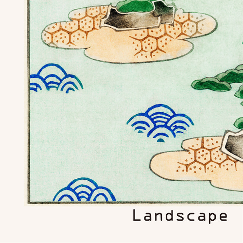 アートポスター 渡辺省亭 庭 緑 夏「Landscape 2」L判 ハガキ 2L