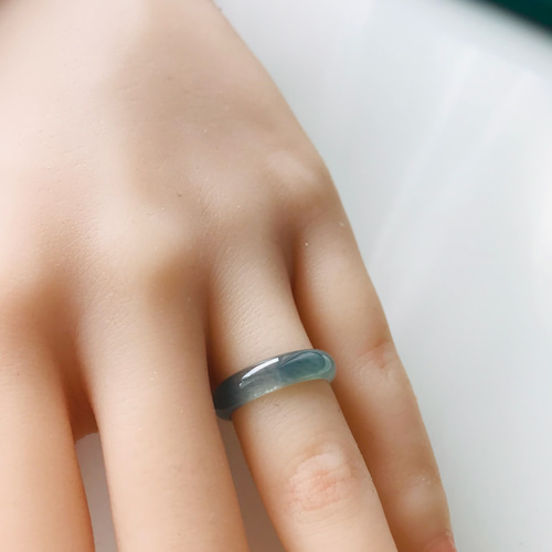 [R138-021］ 翡翠　くりぬき　リング　天然石　グアテマラ産　10号 R138-021］ 翡翠くりぬきリング天然石グアテマラ産10号