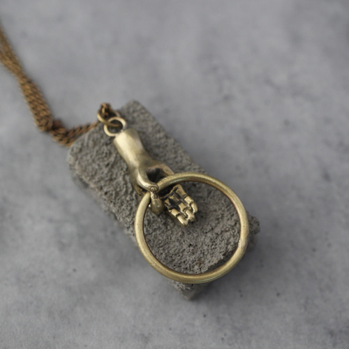 brass necklace sizuku /真鍮/ネックレス/槌目/ハンドメイド