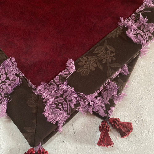 タロットクロスフリンジフラワー♡Handmade tarot cloth イタリア製