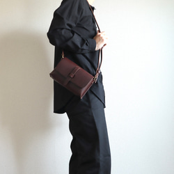 ショルダーバッグ イタリアンレザー 革 サコッシュ チョコ ブラウン