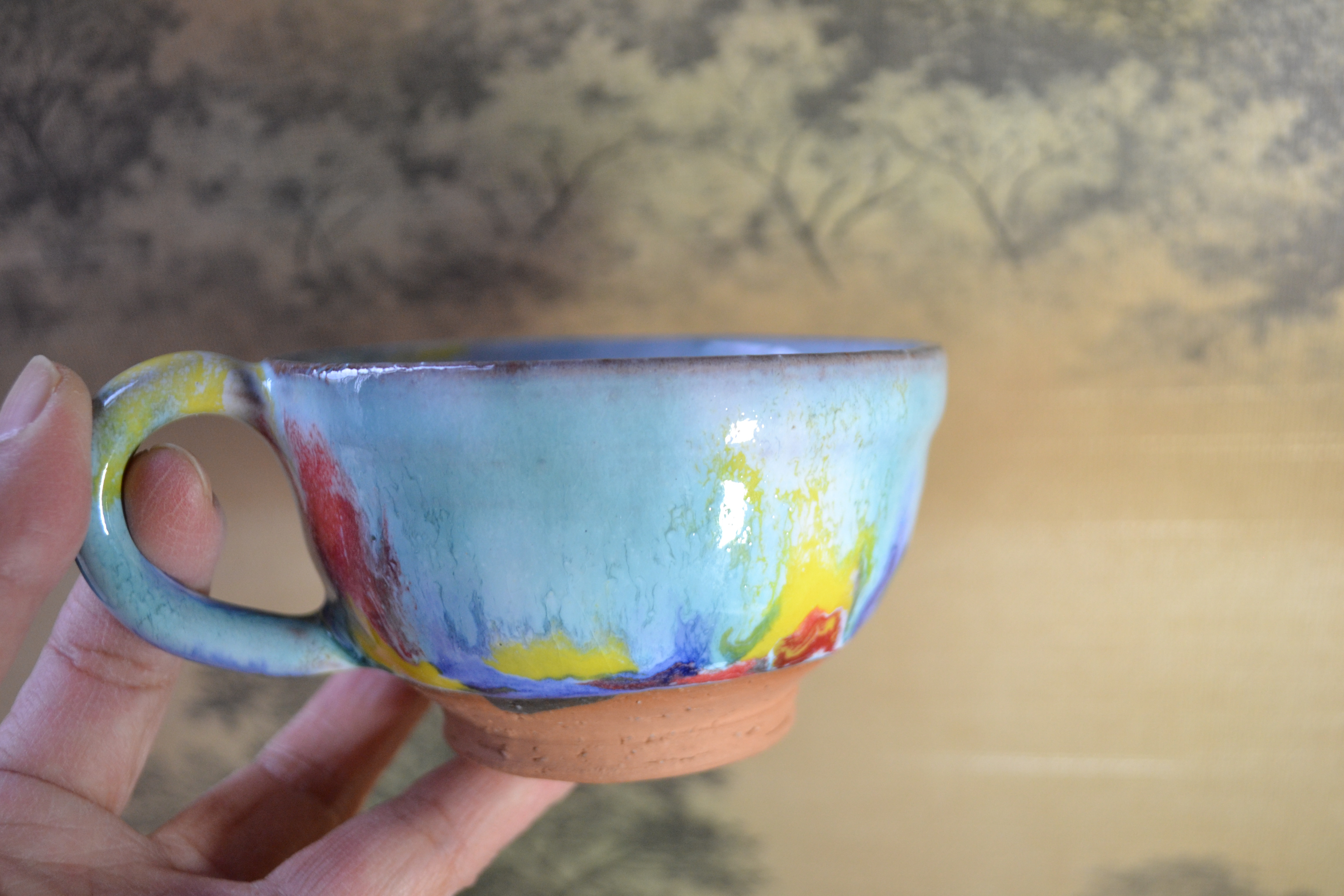 【再入荷！】コーヒーカップ(南仏の光) パレット ★萩焼　パーティ ギフト