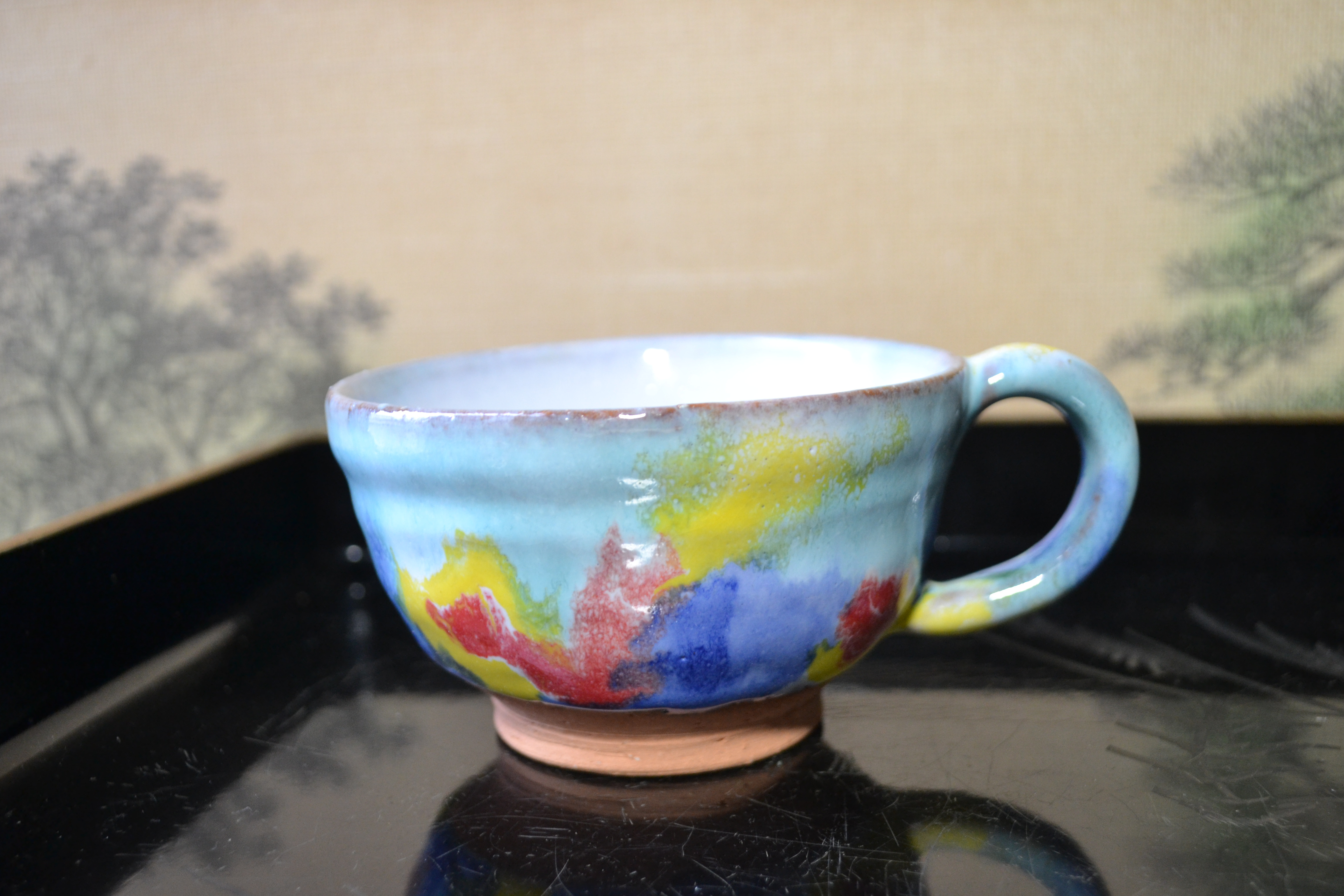 【再入荷！】コーヒーカップ(南仏の光) パレット ★萩焼　パーティ ギフト