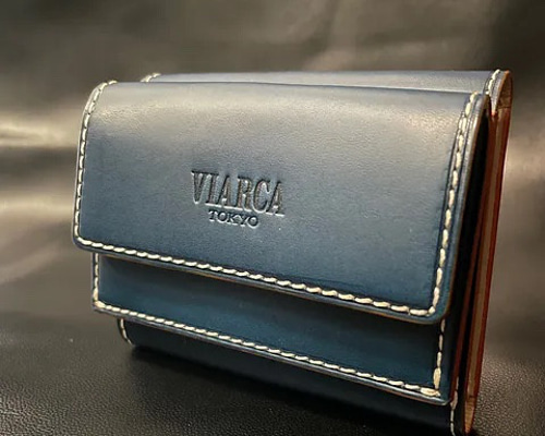 【受注生産・特別価格・限定１個】三つ折り財布　ブッテーロ 三つ折り財布 ブッテーロ / ネイビーブルー 三つ折り財布 rollcake