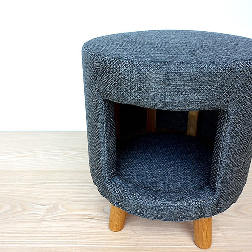 猫ハウス スツール 椅子 キャットハウス Sサイズ チャコールグレー