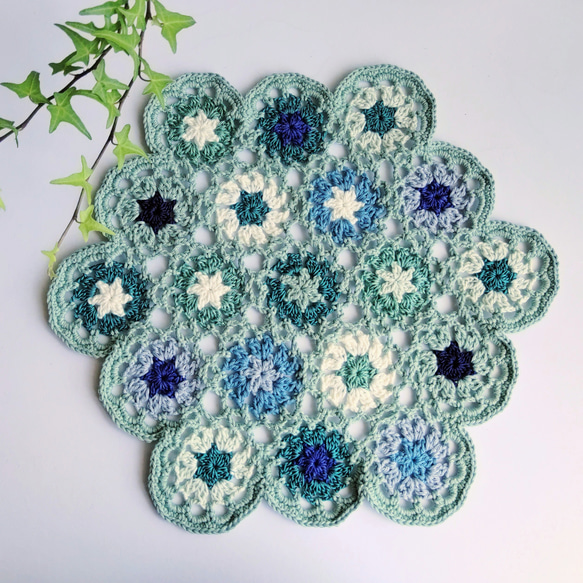 手編み六角形 花柄 マルチカバー 手編み六角形 花柄 マルチカバー ✨再販 手編み マルチカバー 六角形