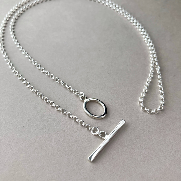 送料無料 silver925 万能♡オーバルマンテルのロングネックレス