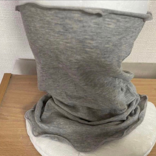 超柔らか綿100%スーパーロングタイプペールグレーシングル手作りネック 
