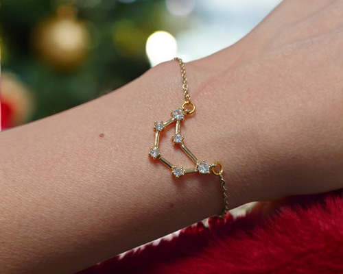 12星座のブレスレット 手もとでキラキラ スライドチェーン ペア商品