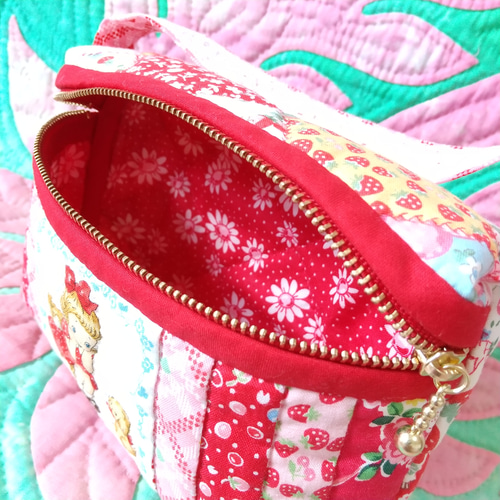 再販【手作りキット】持ち手付きキルトポーチ パッチワークキット
