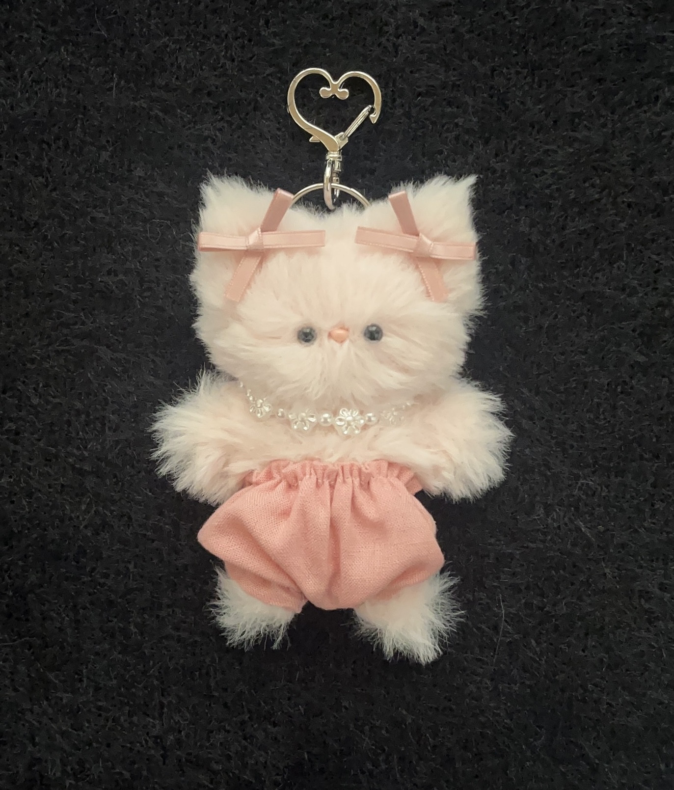 ハンドメイド 海外作家 パステルピンク 猫 ドール ファンシー ぬいぐるみ