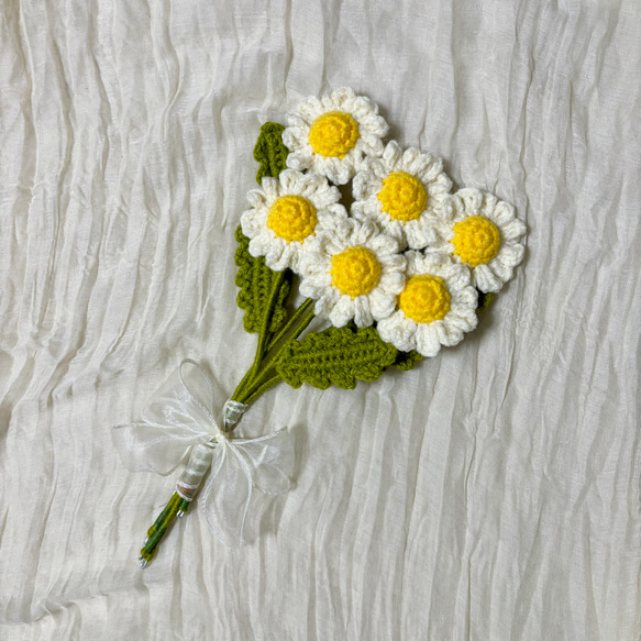 デイジー　枯れない花束　枯れない花　毛糸　かぎ針編み　かぎ編み　あみぐるみ　編みぐるみ　プレゼント　花束　手編み　編み物 