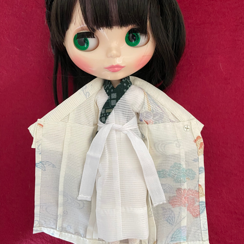 22cmドールさん着物 正絹絽お着物と長羽織 0198 ブライス 22cmドールさん着物 正絹絽お着物と長羽織 0198 ブライス