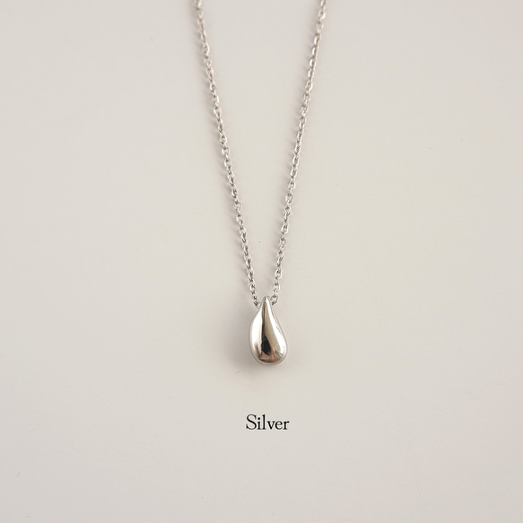 つけっぱなしOK＊しずくネックレス サージカルステンレス ゴールド/シルバー 金属アレルギー対応 9枚目の画像