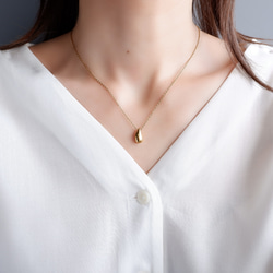 つけっぱなしOK＊しずくネックレス サージカルステンレス ゴールド/シルバー 金属アレルギー対応 5枚目の画像