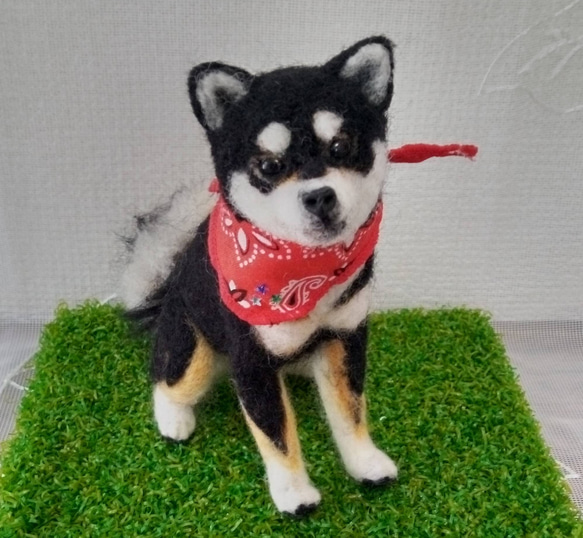 羊毛フェルト 柴犬 犬 赤柴 ハンドメイド 置物 ミニチュア