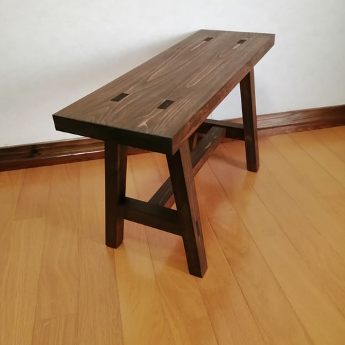 「高評価！」注目のレビュ 木製フラワースタンド ベンチ スツール 幅60cm×高さ35cm 花台 花瓶・フラワースタンド