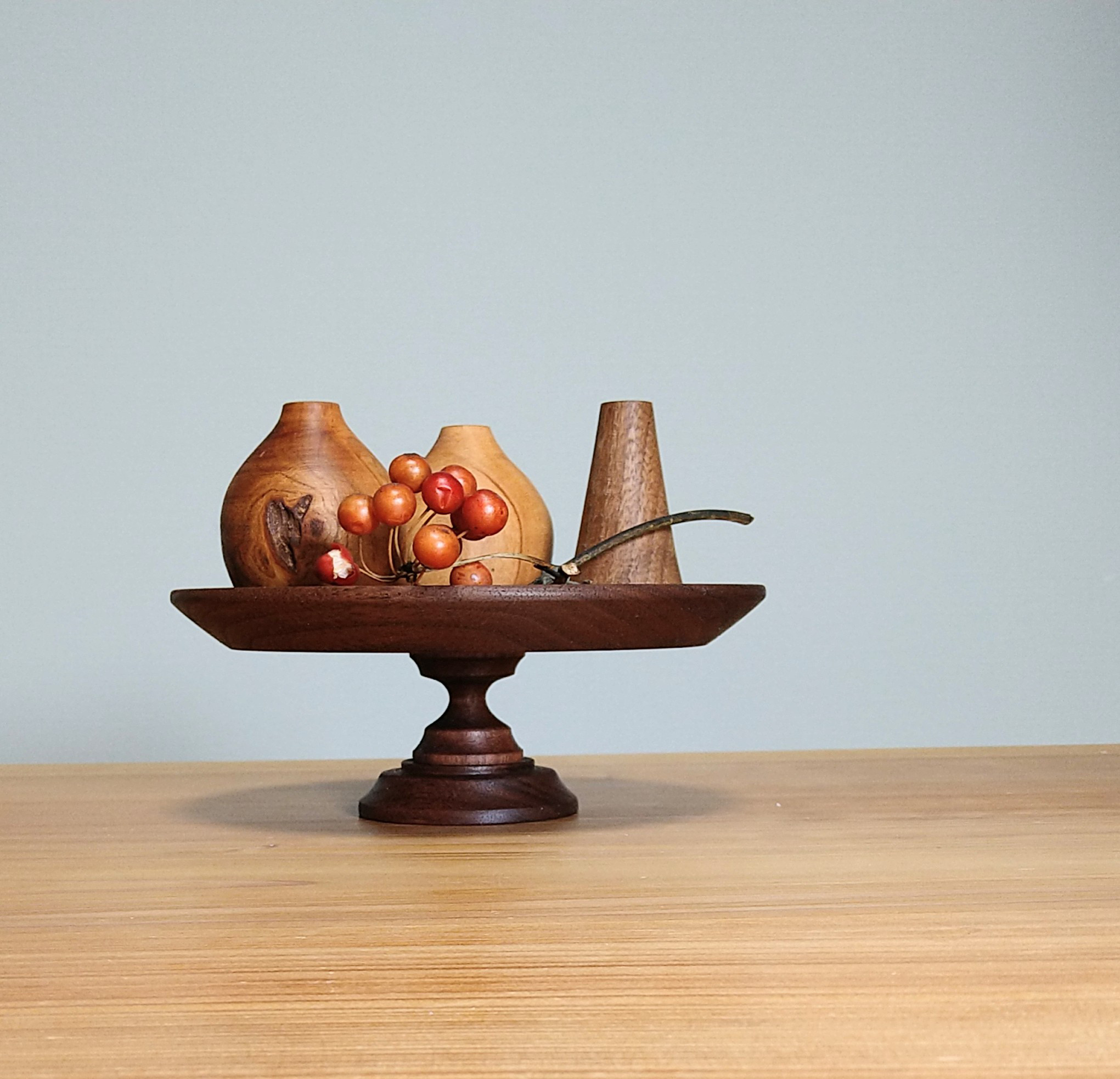 １６.5センチ　北欧テイスト　ブラックウォールナット　ケーキスタンド ・コンポート   高さ約7センチ