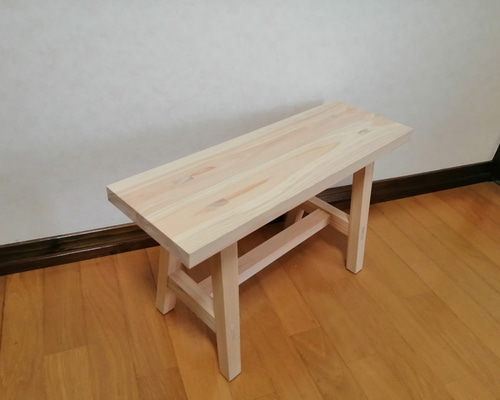 木製フラワースタンド　花台　幅35cm×高さ45cm丸面取り　スツール　ベンチ e5d15d9da15492e8e2abf964af850f