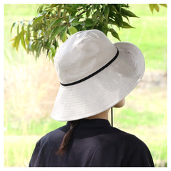 UVカット 完全遮光のリネンシェードクロッシェ ～UV Cat Linen Shade Cloc～あご紐付き【動画あり】 7枚目の画像