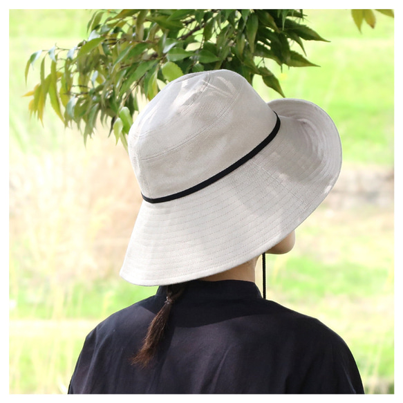UVカット 完全遮光のリネンシェードクロッシェ ～UV Cat Linen Shade Cloc～あご紐付き【動画あり】 7枚目の画像
