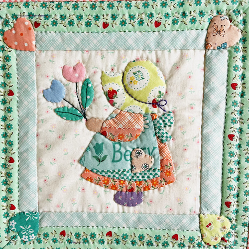 レトロスーちゃんキルト ⭐︎ ライムグリーン