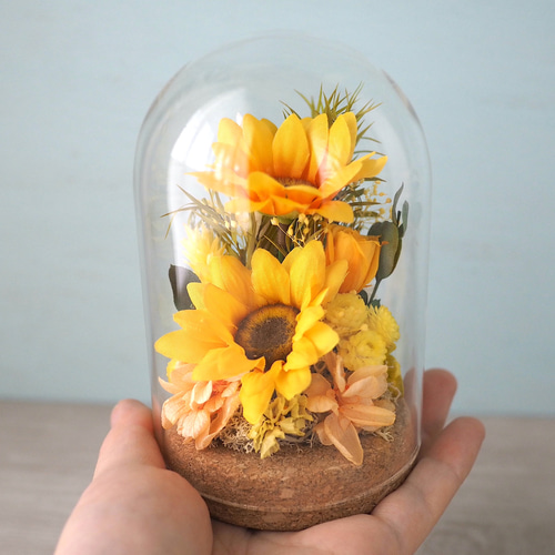 ガラスドーム ひまわり アートフラワー QUEUE DE RANUN 通販 17730156