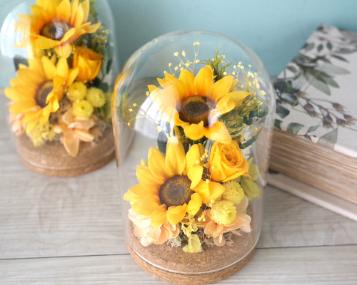 ✾ᵗʱᵃᵑᵏᵧₒᵤ販売×7✾【オビツ11】おでかけひまわりドレス①ガラスドーム付 ✾ᵗʱᵃᵑᵏᵧₒᵤ販売×7✾【オビツ11】おでかけひまわりドレス①ガラス