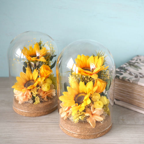 ガラスドーム ひまわり アートフラワー QUEUE DE RANUN 通販 17730156