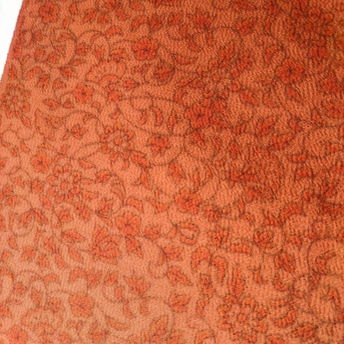 正絹 洗い済】丹色×肌色の小花模様のちりめん生地 約36.5×50 正絹 洗い済】丹色×肌色の小花模様のちりめん生地 約36.5×50