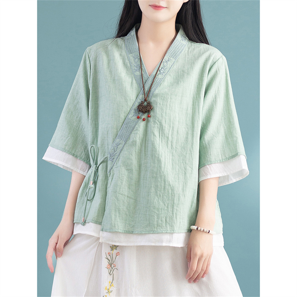 レディース綿麻ゆったりカーディガン