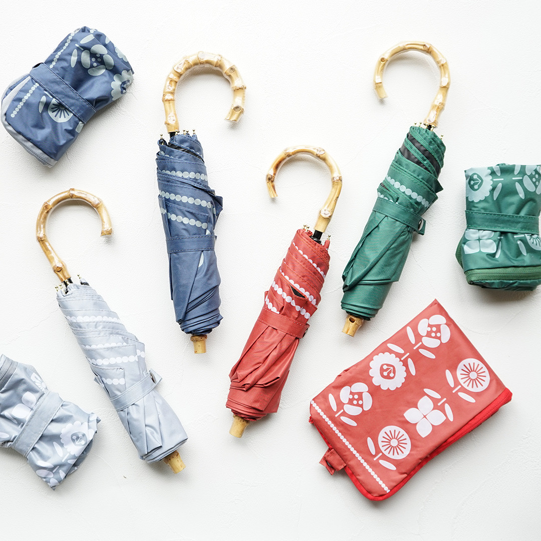 竹ハンドル UVカット折りたたみ傘 planter 紫外線99.9%カット 164027 030 晴雨兼用 日傘 雨傘        Ω