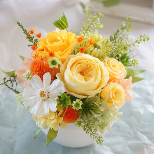 イエローローズのビタミンアレンジ プリザーブドフラワー