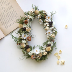 送料無料】Creema限定 シックで大きな針葉樹のクリスマスリース ドライ