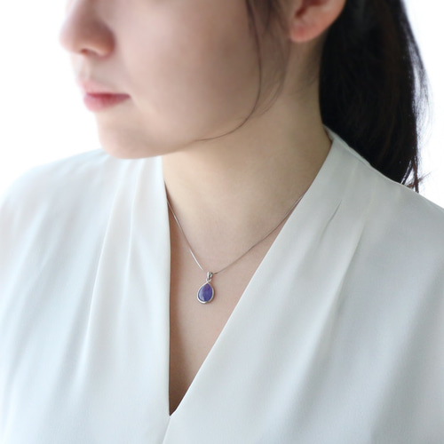 ✨New✨【タンザの雫】大粒天然石タンザナイト・S925ネックレス
